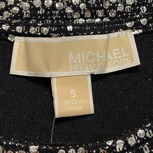 MICHAEL Michael Kors NWT Long Sleeve Cold Shoulder Sparkle Glitter Top Tunic - Picture 7 of 9